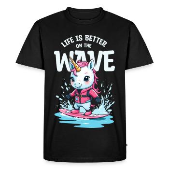 Wakeboard Unicorn - Men's Premium Organic T-Shirt - black - Front - Nico (187cm)