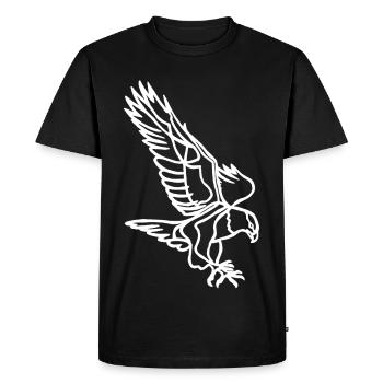 Croquis de l'aigle blanc - T-shirt Premium bio Homme - noir - Devant - Nico (187cm)