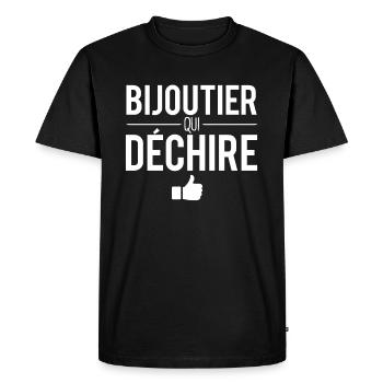 Bijoutier qui déchire meilleur bijoutier humour - T-shirt Premium bio Homme - noir - Devant - Nico (187cm)