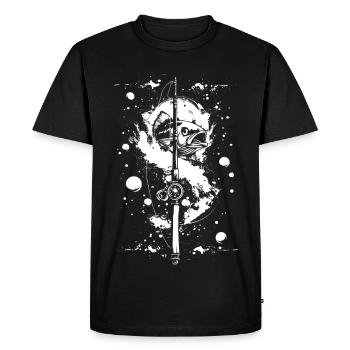 Fishing Color Street Art - Men's Premium Organic T-Shirt - black - Front - Nico (187cm)