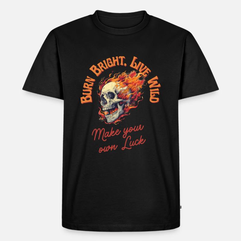 Burn Bright, Live Wild - Männer Premium Bio T-Shirt - Schwarz