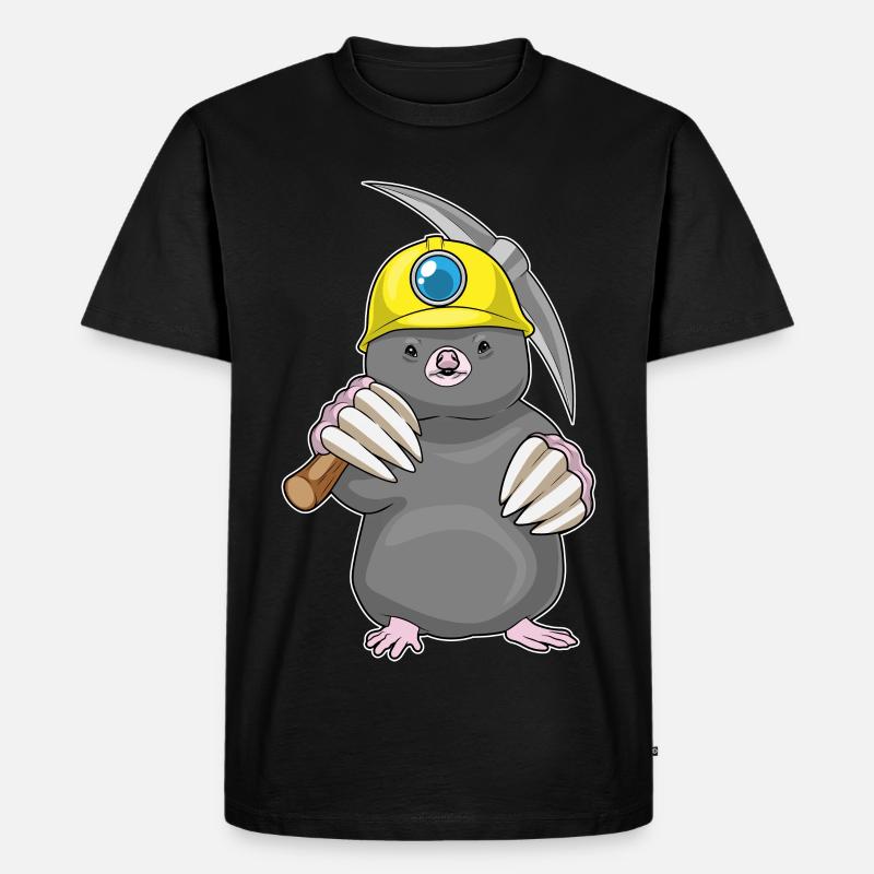 Mole Miner Pickaxe Mining - Men's Premium Organic T-Shirt - black