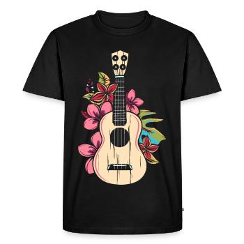 Ukulélé Dessin animé - T-shirt Premium bio Homme - noir - Devant - Nico (187cm)