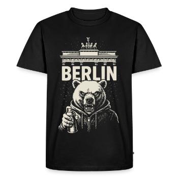 Berlin Rebel - T-shirt Premium bio Homme - noir - Devant - Nico (187cm)