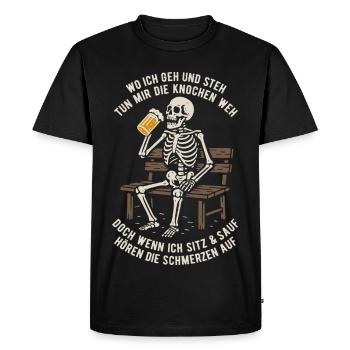 Wherever I go and stand my bones hurt saying - Men's Premium Organic T-Shirt - black - Front - Nico (187cm)