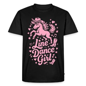 Line Dance Girl Unicorn Cowboy Hat & Cowboy Boots - Men's Premium Organic T-Shirt - black - Front - Nico (187cm)