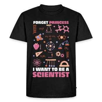 Je veux être un scientifique – des gribouillis colorés - T-shirt Premium bio Homme - noir - Devant - Nico (187cm)