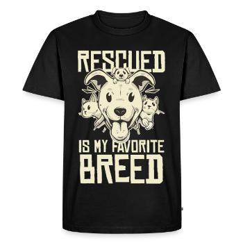 Favoris des sauvés – Ma race préférée - T-shirt Premium bio Homme - noir - Devant - Nico (187cm)