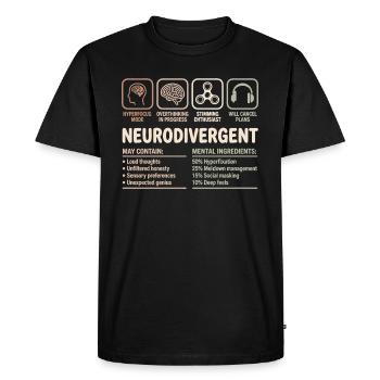 Faits sur les neurodivergents Conception de la neurodiversité - T-shirt Premium bio Homme - noir - Devant - Nico (187cm)