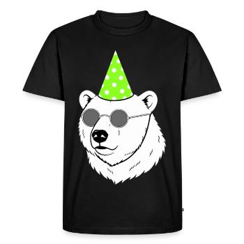 Fête des ours polaires Anniversaire des lunettes de soleil - T-shirt Premium bio Homme - noir - Devant - Nico (187cm)