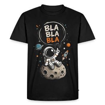 Astronaut Blabla on the Moon - Men's Premium Organic T-Shirt - black - Front - Nico (187cm)