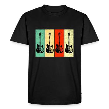 Guitare électrique vintage rétro - T-shirt Premium bio Homme - noir - Devant - Nico (187cm)
