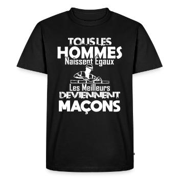 Maçon humour - T-shirt Premium bio Homme - noir - Devant - Nico (187cm)