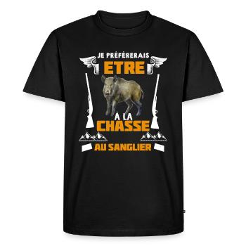 Chasseur De Sanglier Ton Cadeau Idéal - T-shirt Premium bio Homme - noir - Devant - Nico (187cm)