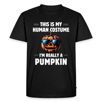 C’est mon costume humain, je suis vraiment une citrouille - T-shirt Premium bio Homme - noir - Devant - Nico (187cm)