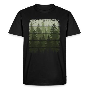 Trees Wildlife Nature Lover Forest Outdoor - Men's Premium Organic T-Shirt - black - Front - Nico (187cm)