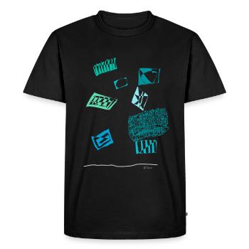 Design abstrait Télévision dans des boîtes à scintillement - T-shirt Premium bio Homme - noir - Devant - Nico (187cm)