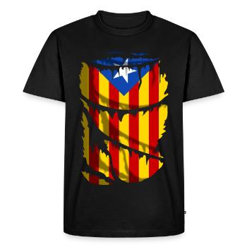 Drapeau de l’indépendance de la Catalogne. L’estelada - T-shirt Premium bio Homme - noir - Devant - Nico (187cm)