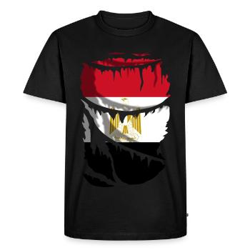 Drapeau de l’Égypte, chemise à effet brisé - T-shirt Premium bio Homme - noir - Devant - Nico (187cm)