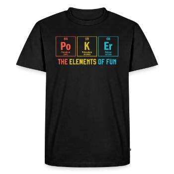 Tableau périodique de poker Texas Holdem Fun - T-shirt Premium bio Homme - noir - Devant - Nico (187cm)