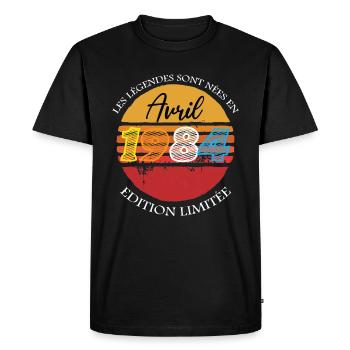 Les Légendes sont nées en Avril 1984 40th Birthday - T-shirt Premium bio Homme - noir - Devant - Nico (187cm)