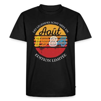 Les Légendes sont nées en Août 1984 40th Birthday - T-shirt Premium bio Homme - noir - Devant - Nico (187cm)