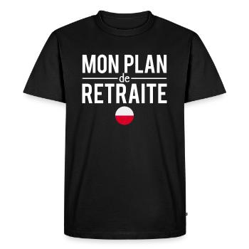 Mon plan de retraite pologne polonais humour - T-shirt Premium bio Homme - noir - Devant - Nico (187cm)