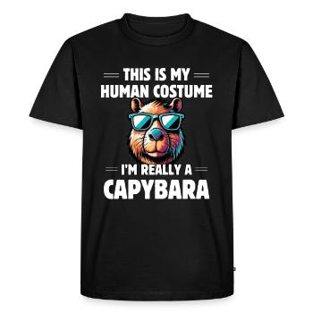 This Is My Human Costume I'm Really A Capybara - Männer Premium Bio T-Shirt - Schwarz - Vorne - Nico (187cm)