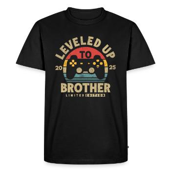 Promoted to Brother 2025 - Men's Premium Organic T-Shirt - black - Front - Nico (187cm)