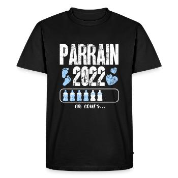 futur parrain annonce grossesse - T-shirt Premium bio Homme - noir - Devant - Nico (187cm)