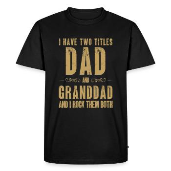 papa grand père humour rock - T-shirt Premium bio Homme - noir - Devant - Nico (187cm)