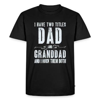 Papa papi rock anglais - T-shirt Premium bio Homme - noir - Devant - Nico (187cm)
