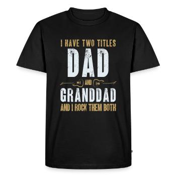 papa papi guitare rock - T-shirt Premium bio Homme - noir - Devant - Nico (187cm)