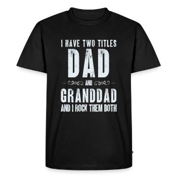 Père grand-père rock humour - T-shirt Premium bio Homme - noir - Devant - Nico (187cm)