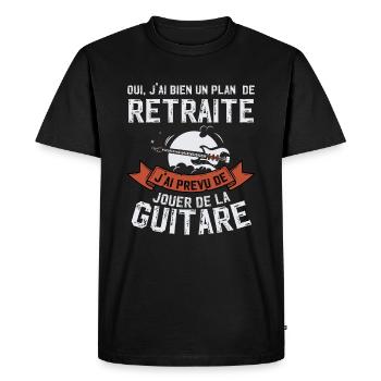 cadeau guitariste retraite guitare vintage - T-shirt Premium bio Homme - noir - Devant - Nico (187cm)
