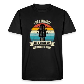 guitarist gift humor retro guitar - Men's Premium Organic T-Shirt - black - Front - Nico (187cm)