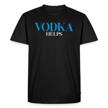 Life Is Hard Vodka Helps - Men's Premium Organic T-Shirt - black - Front - Nico (187cm)