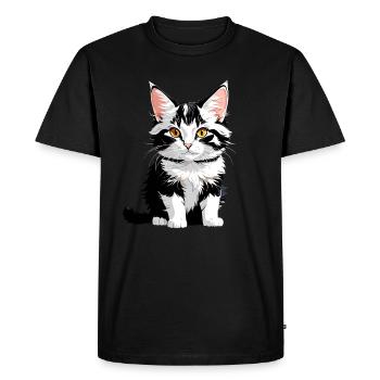Chaton mignon - T-shirt Premium bio Homme - noir - Devant - Nico (187cm)