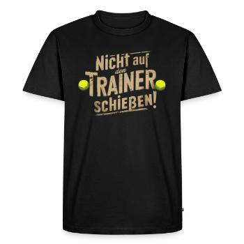 Tennis Shirt Trainer Trainershirt - Männer Premium Bio T-Shirt - Schwarz - Vorne - Nico (187cm)