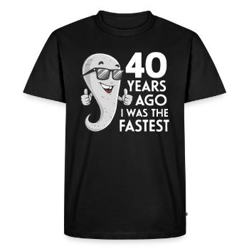 Il y a 40 ans, j’étais le plus rapide - Lustiger Spruch - T-shirt Premium bio Homme - noir - Devant - Nico (187cm)