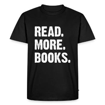 Read More Books - Men's Premium Organic T-Shirt - black - Front - Nico (187cm)