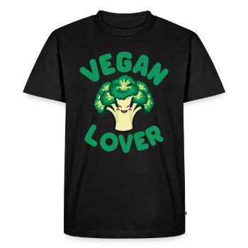 Amateur de végétalien - T-shirt Premium bio Homme - noir - Devant - Nico (187cm)