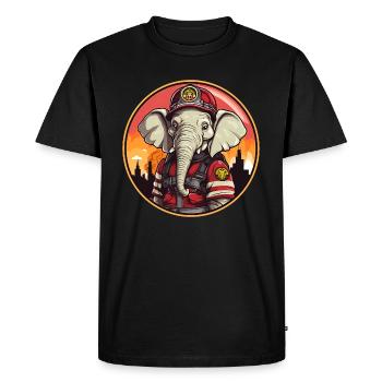 Elephant Fire Brigade - Men's Premium Organic T-Shirt - black - Front - Nico (187cm)