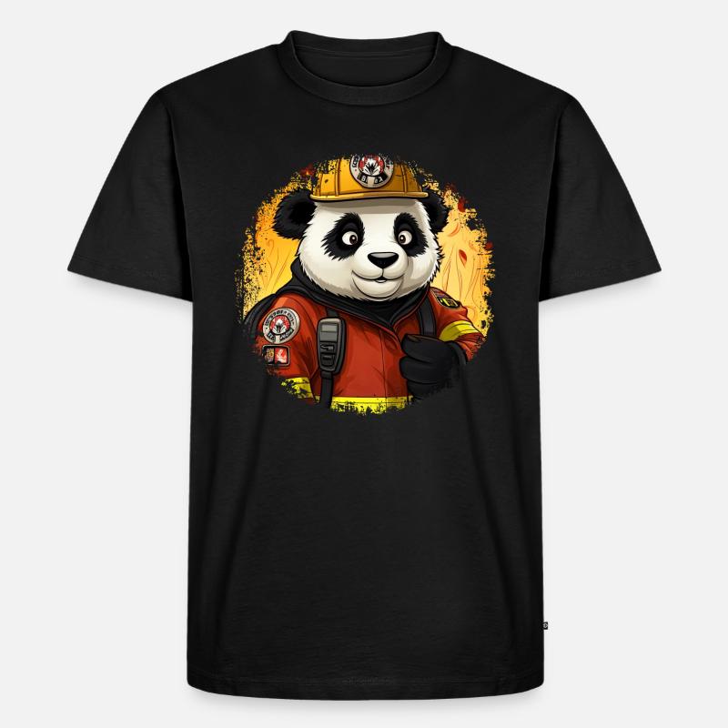 Pompiers Panda - T-shirt Premium bio Homme - noir