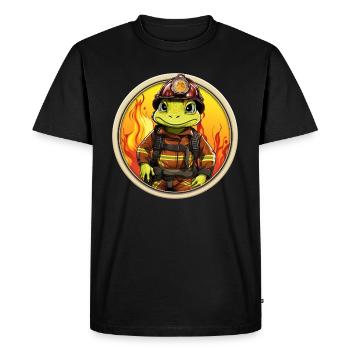Brigade de pompiers Frog - T-shirt Premium bio Homme - noir - Devant - Nico (187cm)