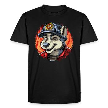 Wolf Fire Brigade - Men's Premium Organic T-Shirt - black - Front - Nico (187cm)