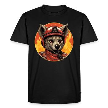Fire Brigade Hyena - Men's Premium Organic T-Shirt - black - Front - Nico (187cm)