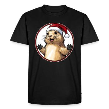 Père Noël Marmotte - T-shirt Premium bio Homme - noir - Devant - Nico (187cm)
