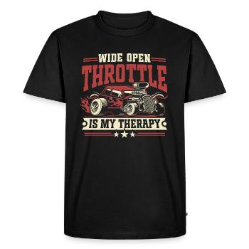 Full Throttle Is My Therapy - Drag Car Racing - Men's Premium Organic T-Shirt - black - Front - Nico (187cm)
