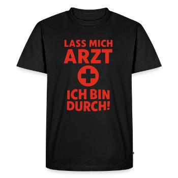 Laissez-moi docteur – j’en ai fini - T-shirt Premium bio Homme - noir - Devant - Nico (187cm)